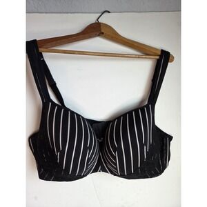 Cacique Bra 40D Balconette‎ Bra Balconette Underwire Pinstripe Gangster